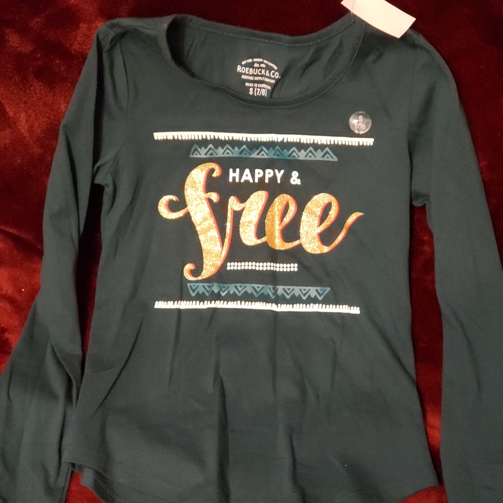 New! Girl's Long-sleeved Green Shirt
